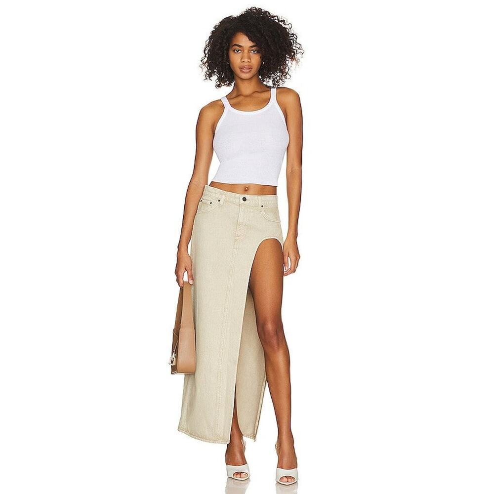 GRLFRND Blanca Maxi Cotton Skirt With High Slit - 23 - Picture 4 of 4